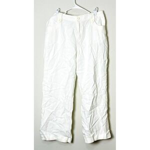 White Linen Pants Women's‎ Casual Summer Beach Trousers Lightweight